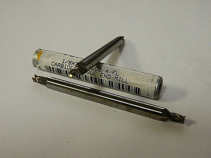 Precision Carbide Double End Mill 1/8" Shank Dia x 3/16" LOC 4FL QTY 2