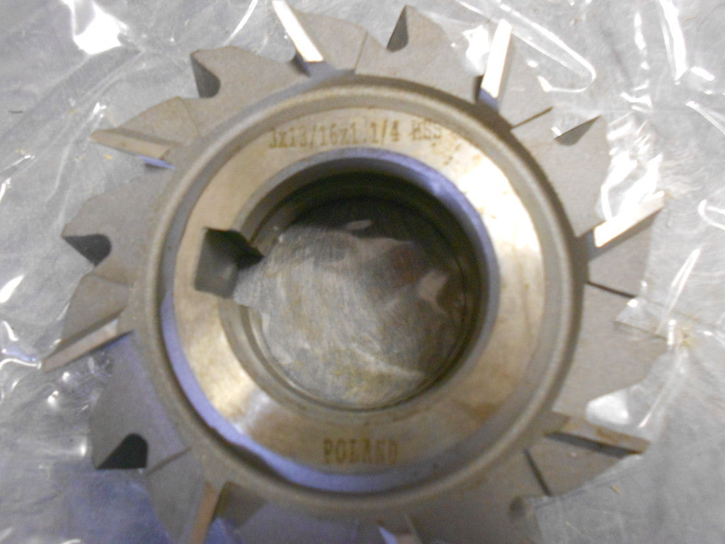 Dolfamex Side Milling Cutter HSS Staggered 16 Teeth  3"x13/16"x1-1/4" 5-709-170
