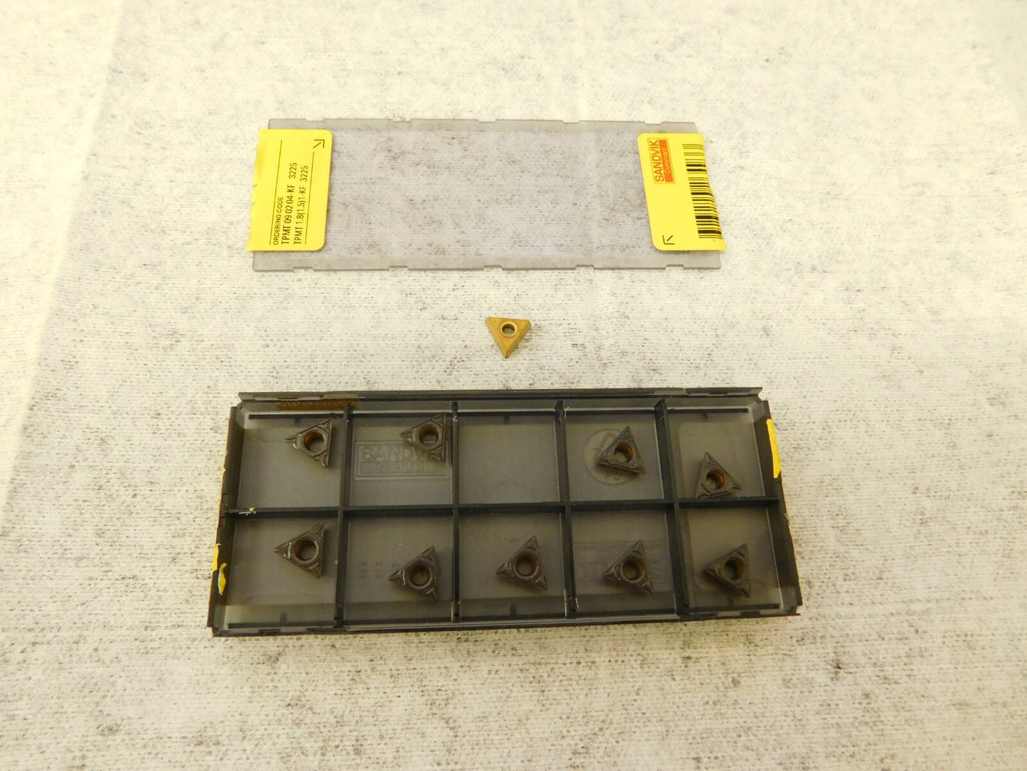 SANDVIK Turning InsertTPMT1.81.51-KF 3225, Solid Carbide qty.10 6868376