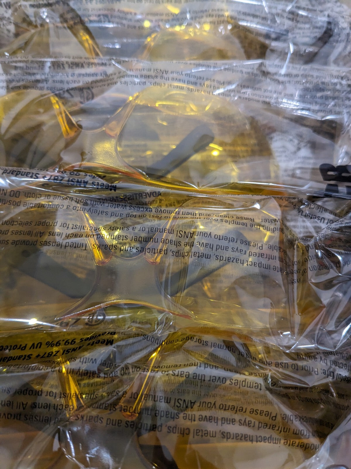 MCR Safety Glasses: Scratch-Resistant, Polycarbonate, Amber Lenses Qty 12 BK114