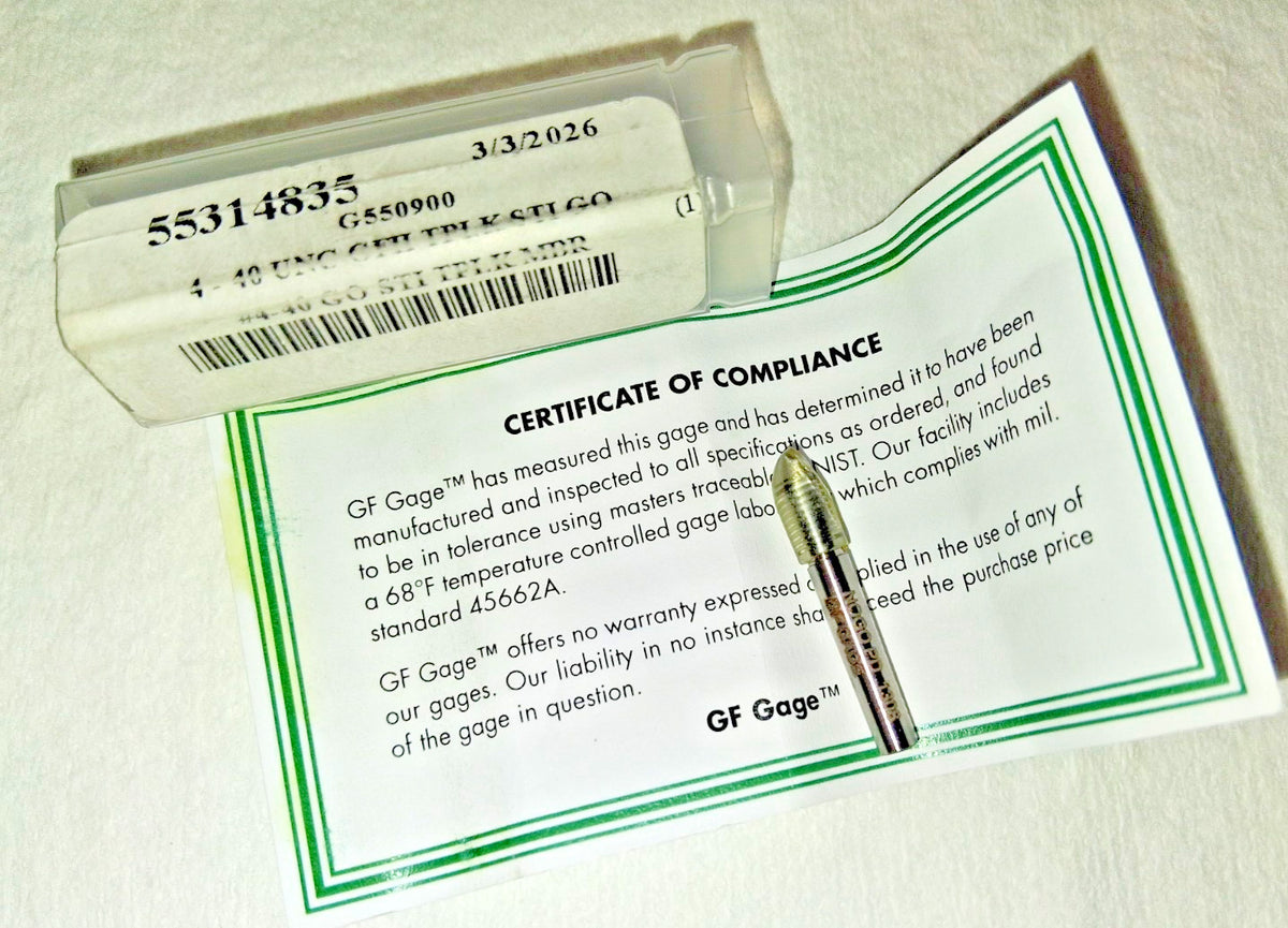 GF Gage 4-40 Thread Steel Screw Thread Insert 55314835