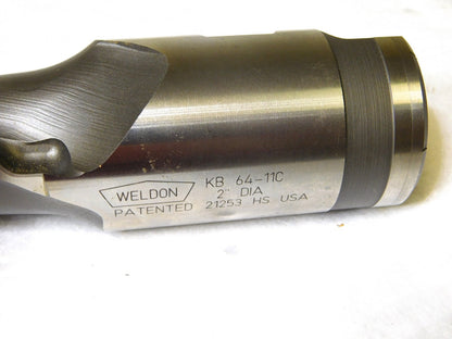 Weldon Tool Crest Cut End Mill 2 Dia 2Fl 6 LOC 2 Shk Dia 9.75 OAL KB64-11C