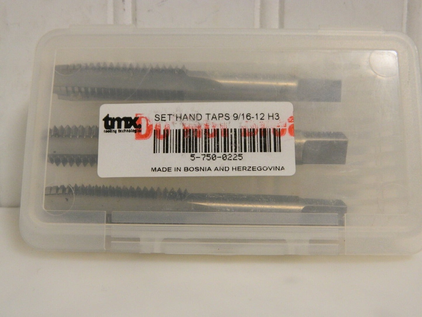 TMX HSS Tap Set 9/16-12 UNC 4 FL Bottoming Plug &amp; Taper Qty 3 5-750-0225