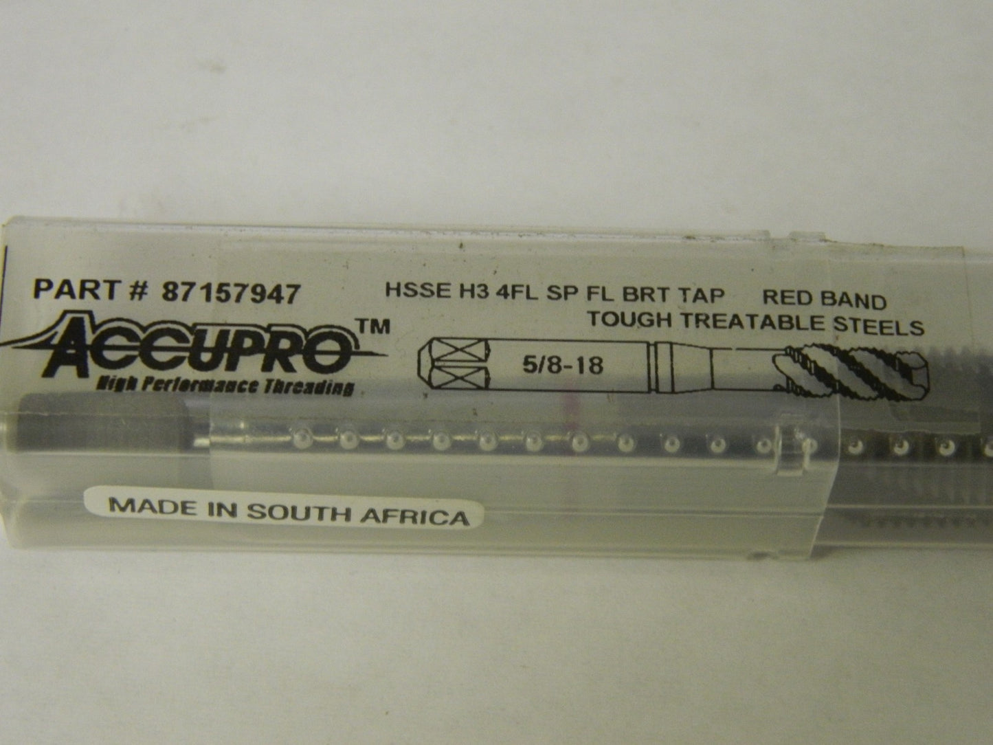 Accupro Spiral Flute Taps 5/8-18" UNF H3 4-Flute HSSe QTY 2  87157947