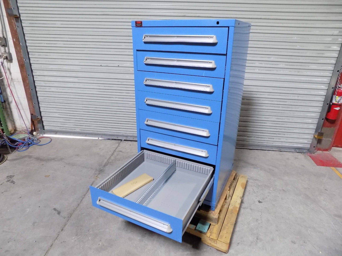Lyon Modular Storage Cabinet 8 Drawer 59 x 30 x 28 Steel Blue DAMAGED