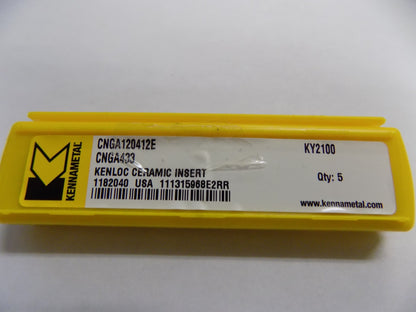 Kennametal Kenloc Ceramic Inserts CNGA433 Grade KY2100 Qty. 5 #1182040