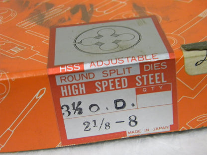 Pro-Grade Adjustable Rd Special Thread Split Die 2-1/8"-8 HSS 2-1/2" O