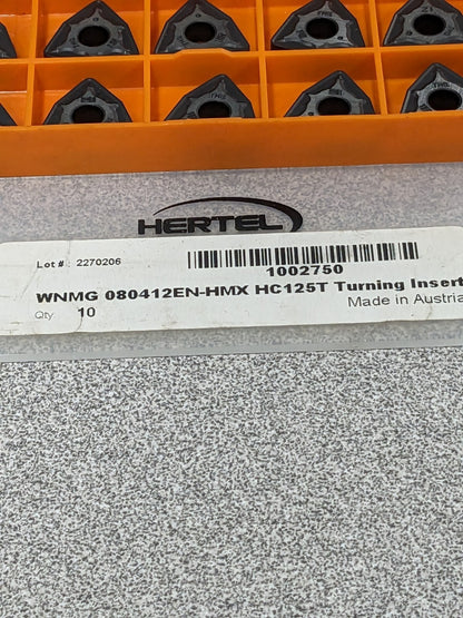HERTEL Turning Insert: WNMG433HMX HC125T, Carbide Qty 10 1002750