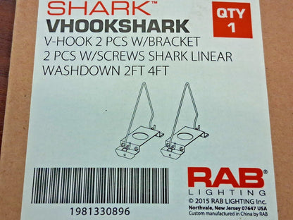 RAB Vhookshark V-Hook with Bracket 2 PCS with Screws Shark 2ft 4ft 1217