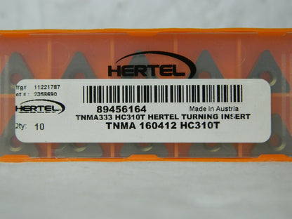 Hertel TNMA333 Grade HC310T Carbide Turning Insert QTY 10 89456164