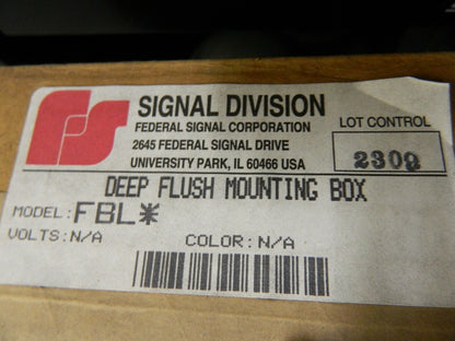 Federal Signal  Deep Flush Mounting Box FBL
