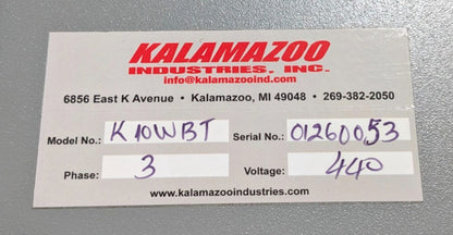 Kalamazoo 10"  Chop &amp; Cut-Off Saw  220/440V  2 hp  3,450 RPM  *Shipping