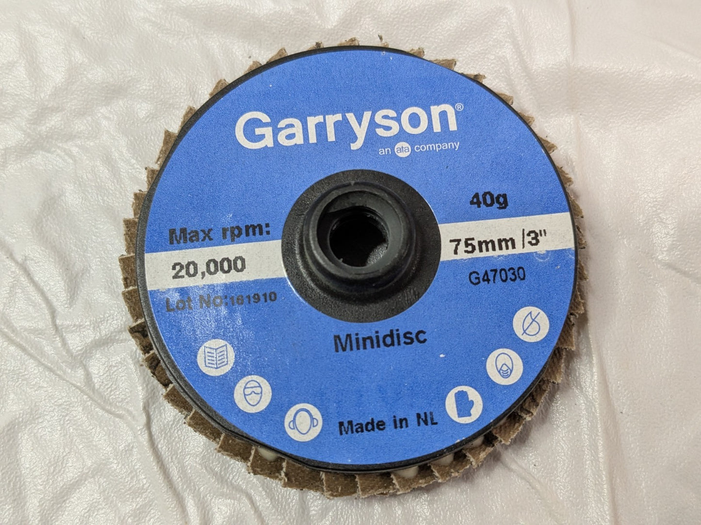 10 PACK Garryson Zirconia Alumina Mini Discs 3" X 40 Grit X 20000 RPM G47030