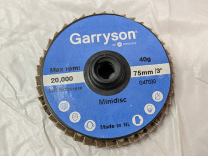 10 PACK Garryson Zirconia Alumina Mini Discs 3" X 40 Grit X 20000 RPM G47030