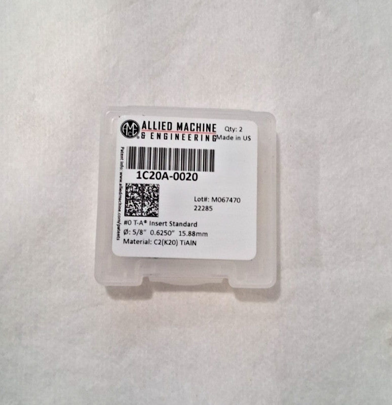 Allied Machine and Engineering Spade Drill Insert 2pc 1C20A-0020