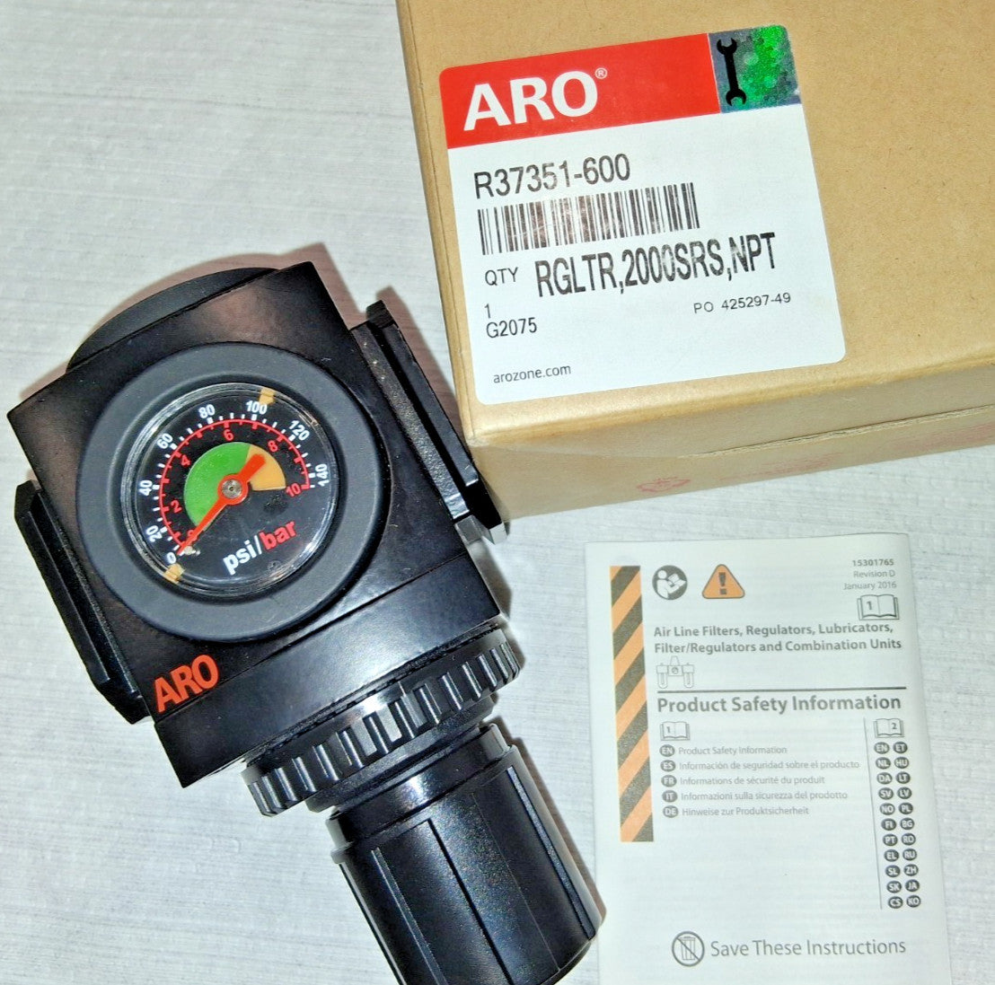ARO/Ingersoll-Rand 250 Max psi Standard Compressed Air Regulator R37351-600