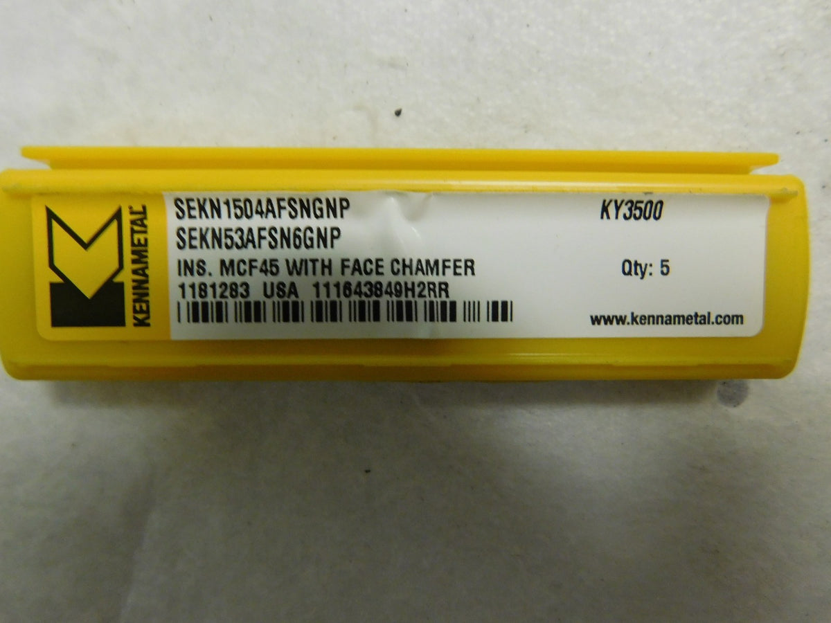 Kennametal Ceramic Milling Insert SEKN53AFSN6GNP Grade KY3500 Qty 5 1181283