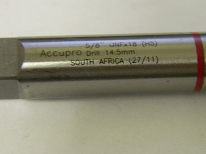 Accupro Spiral Flute Taps 5/8-18" UNF H3 4-Flute HSSe QTY 2  87157947