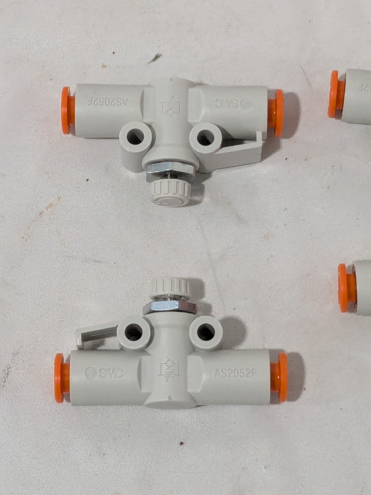 SMC Air Flow Control Valve: In-Line, Tube, 1/4" Tube OD Qty 4 AS2052F-07