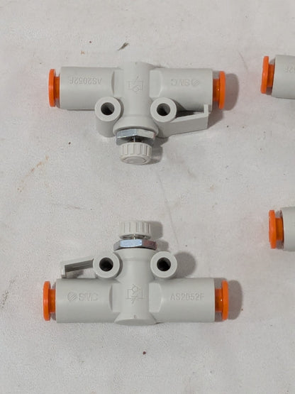SMC Air Flow Control Valve: In-Line, Tube, 1/4" Tube OD Qty 4 AS2052F-07