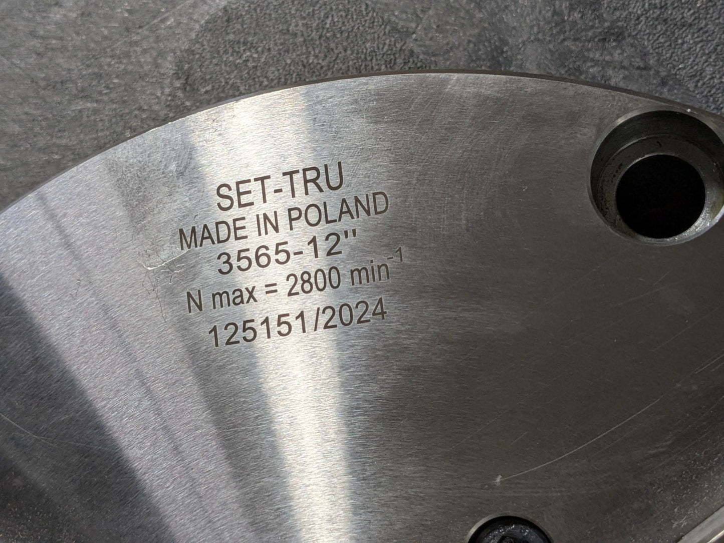 Bison Manual Lathe Chuck 3-Jaw Self Centering 12" Diameter Plain Back 7-866