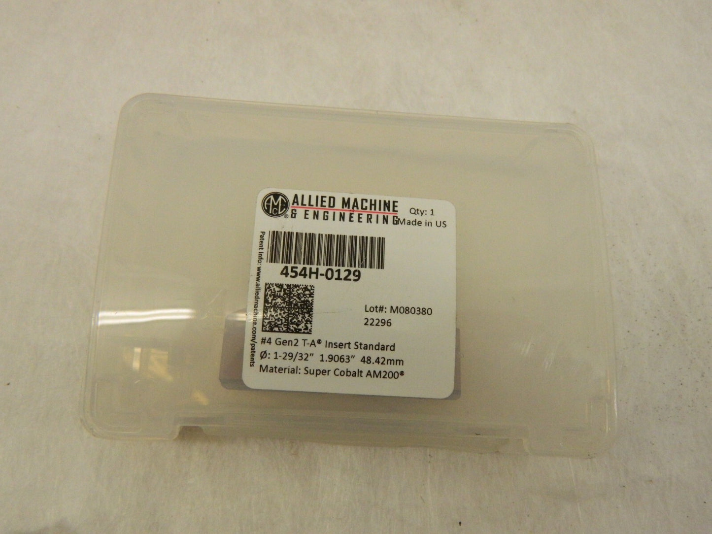 ALLIED Spade Drill Insert: 1-29/32" Dia, Series 4, Cobalt, 132 ° Point 454H-0129