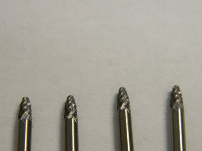 Metal Removal Round Nose Burr 1/8" x 1/8" x 1/4" x 1-1/2" Lot of 8 M41379