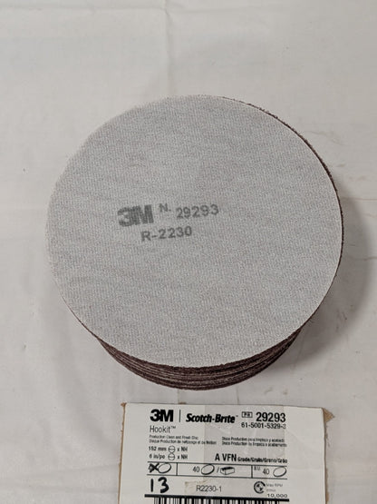 3M Hook & Loop Disc: 6" Dia, Non-Woven, Aluminum Oxide Box of 13 7100138329