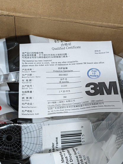 3M Magnifying Safety Glasses 2.50, Anti-Fog&Scratch-Resistant Box 20 7000127513