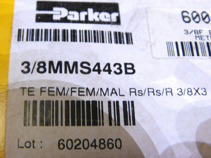 Parker Brass Pipe Male Branch Tee 3/8Male x 3/8 Female Thread Qty8 X3/8MMS443B