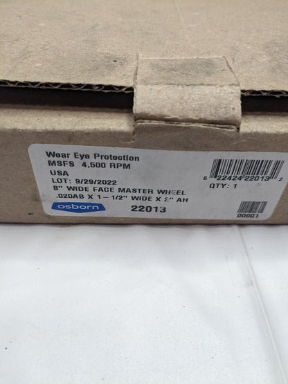 OSBORN Wheel Brush: 8" Wheel Dia, Crimped 2" Hole, Steel, 4,500 RPM 0002201300