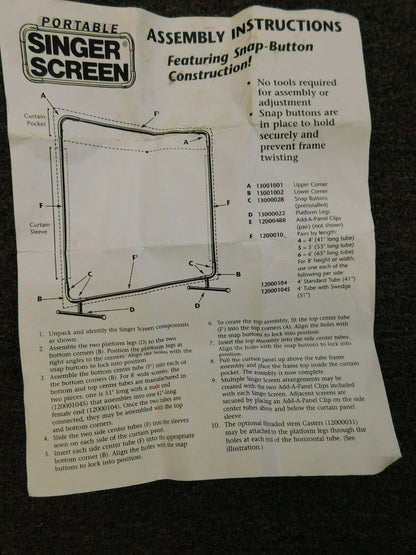 Singer Safety Cotton Duck Portable Welding Screen 8'x6' 13011086 INCOM