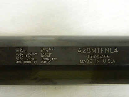 Hertel Indexable Boring Bar 1-3/4"SD x 2.01" Min Bore 14" OAL A28MTFNL4 05695366