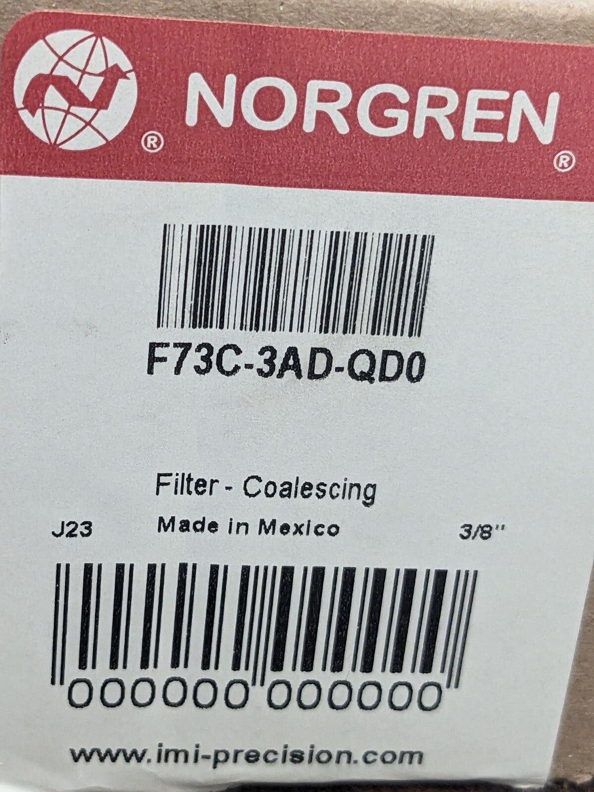 NORGREN FRL Combination Unit: 3/8 NPT B73G-3AK-QD1-RMG