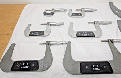 12 PCS Mechanical Outside Micrometer Set 0 - 12" Range W/O Standards INCOMPLETE