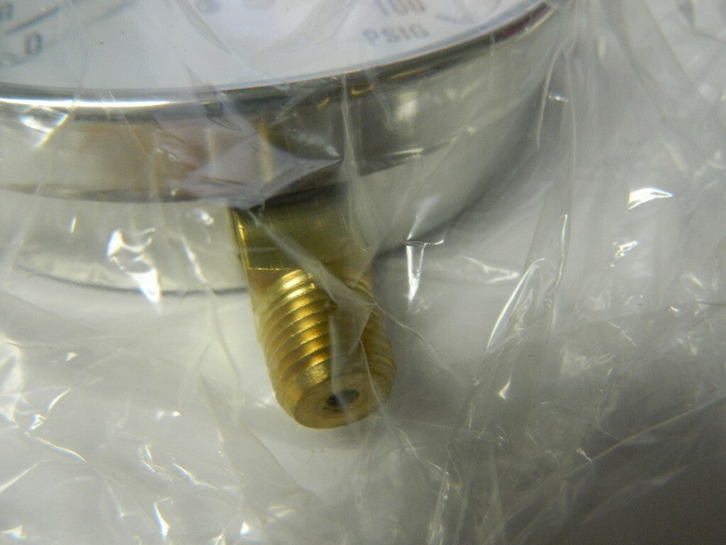 WGTC 4-1/2" Dial, 1/4 Thread, 0-15 Scale Range, Pressure Gauge