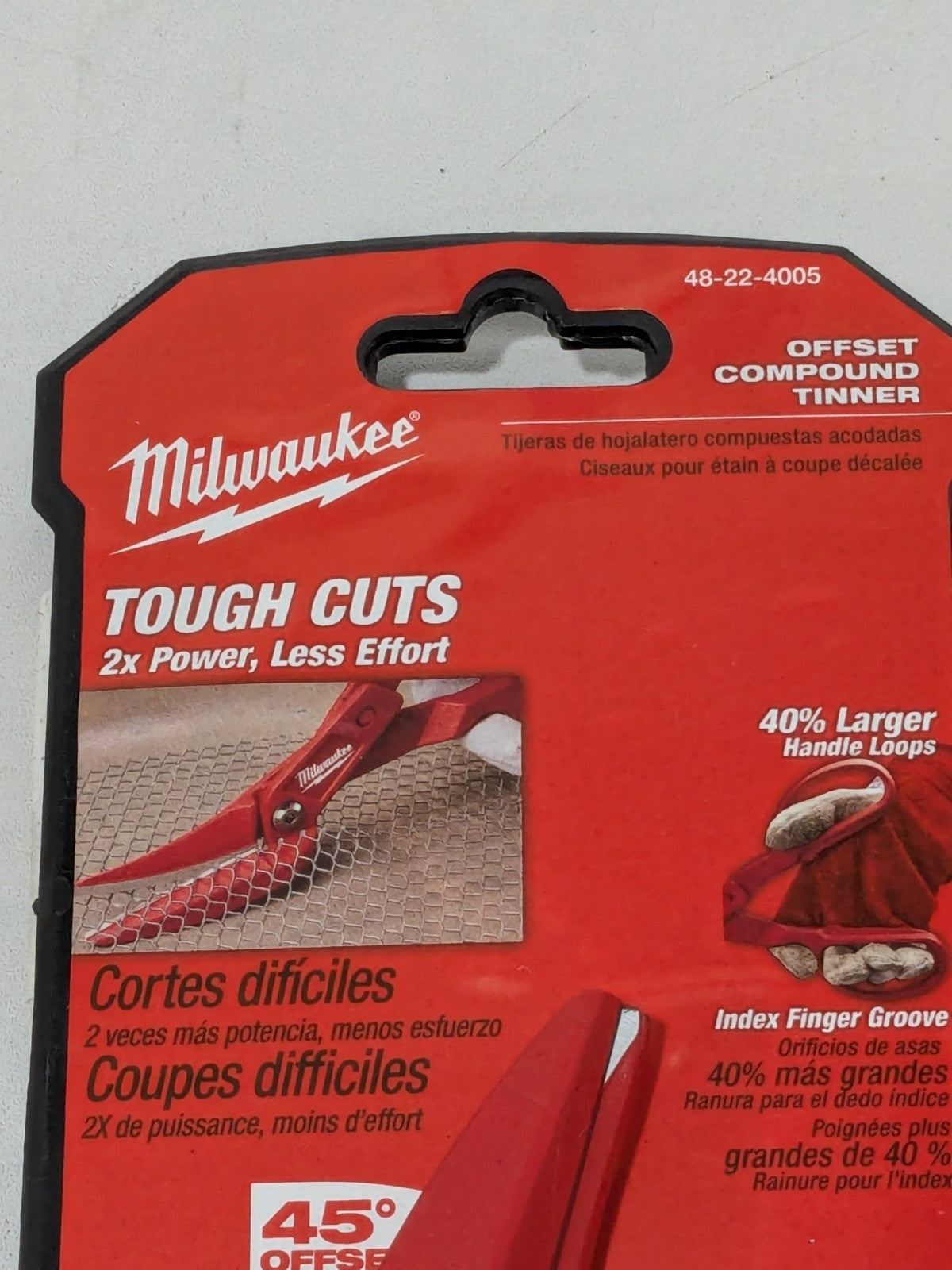 Milwaukee Tool Tinner's Snips: 11" OAL, 3" LOC, Steel Blades 48-22-4005