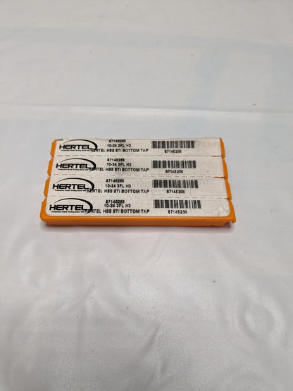 Hertel Hand STI Tap: #10-24 UNC, H3, 3 Flutes, Bottoming Chamfer Qty 4 87145256