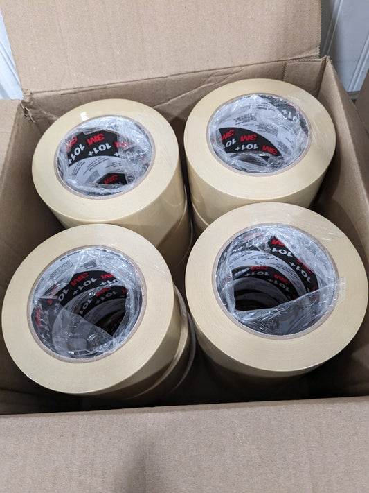 3M 101+ Tan Masking Tape - 72 mm Width x 55 m Length - Qty 12 Rolls 20547