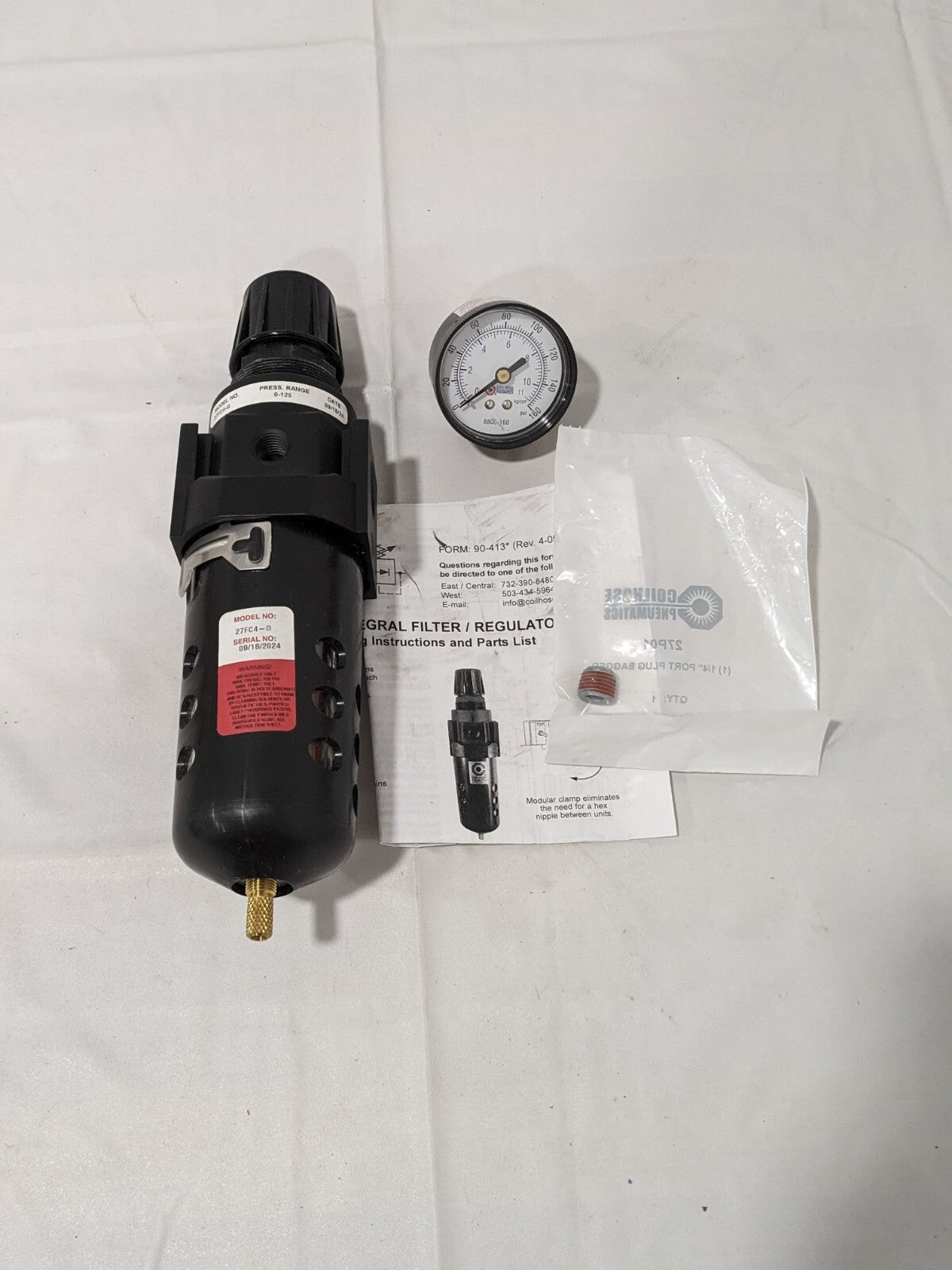 Coilhose Pneumatics 1/2F/R Combo With Gauge 27FC4-G