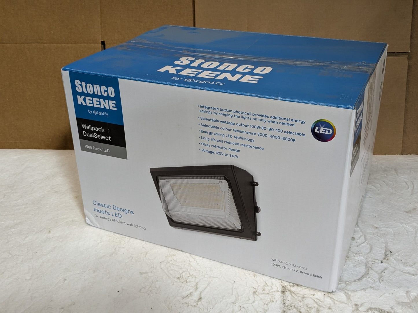 Stonco Keene Wallpack DualSelect LED Light Fixture Bronze 911401872481