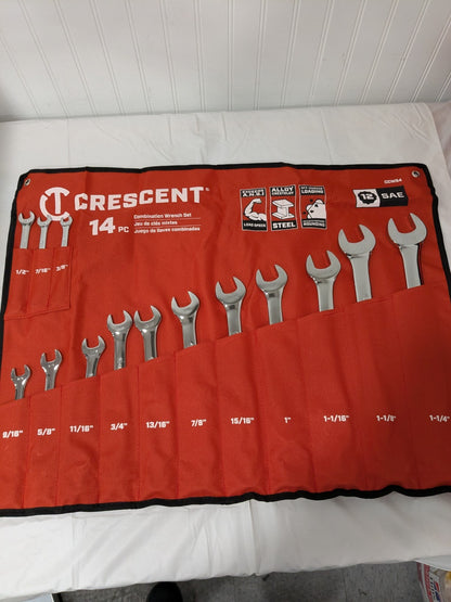 Crescent 14-Piece 12-Point Combination Wrench Set, SAE CCWS4