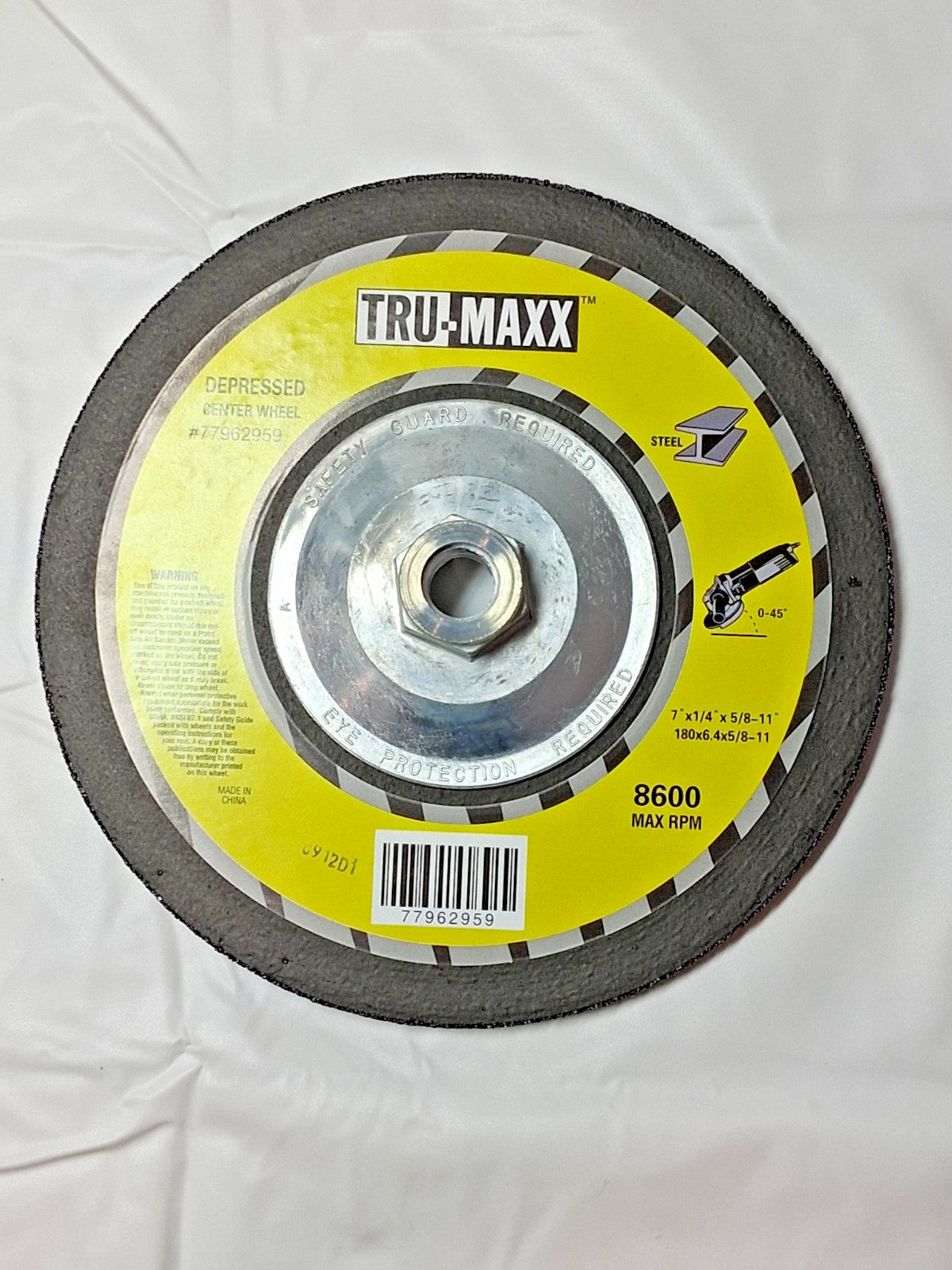 TRU-MAXX Depressed-Center Wheel Type 27 7" Dia 1/4" T 5/8-11"H QT