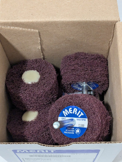 Merit Deburring Disc: 2" Dia, Medium Grade, Aluminum Oxide Qty 10 088341315