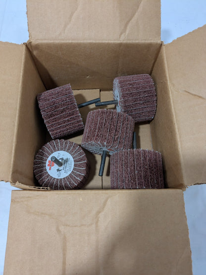 Wurth Mounted Flap Wheel: 3" Dia, 2" Face Width, 80 Grit Box of 5 898009