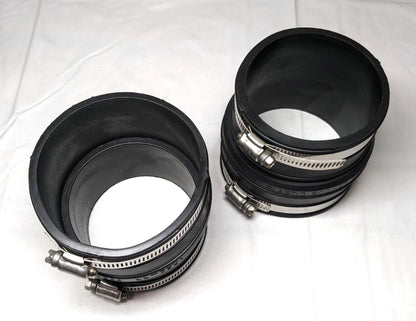 FERNCO Flexible Pipe Coupling with Clamp 3" Socket To 3" Pipe  *QTY 2*  1059-33