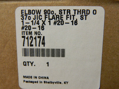 Parker 90° Elbow 1-1/4" NPTF Male x 1" Flare Fit ST Male Fitting QTY 2