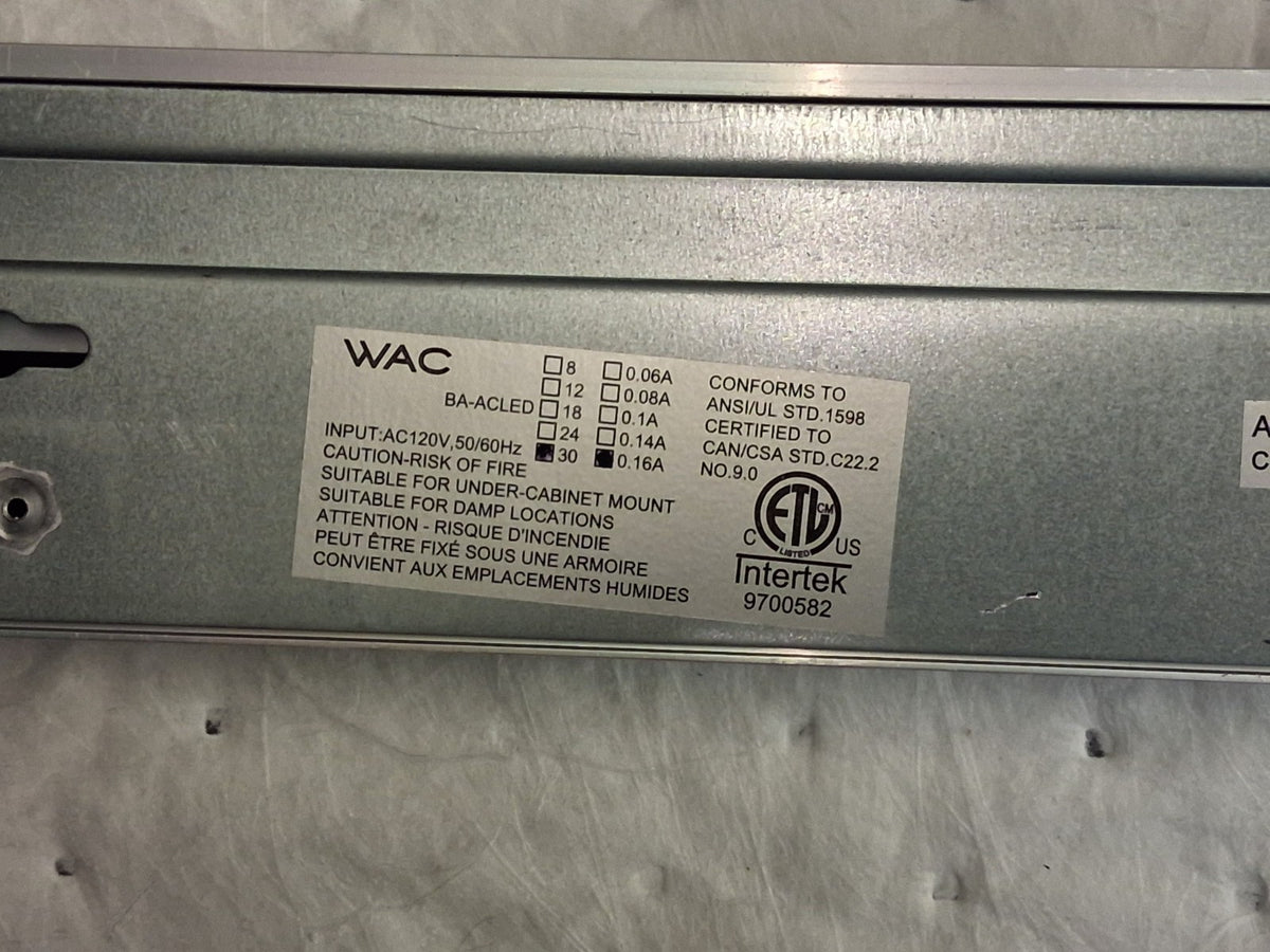 WACLighting Undercabinet and Task 120 LED 30" Light Bar BA-ACLED30-27/30AL