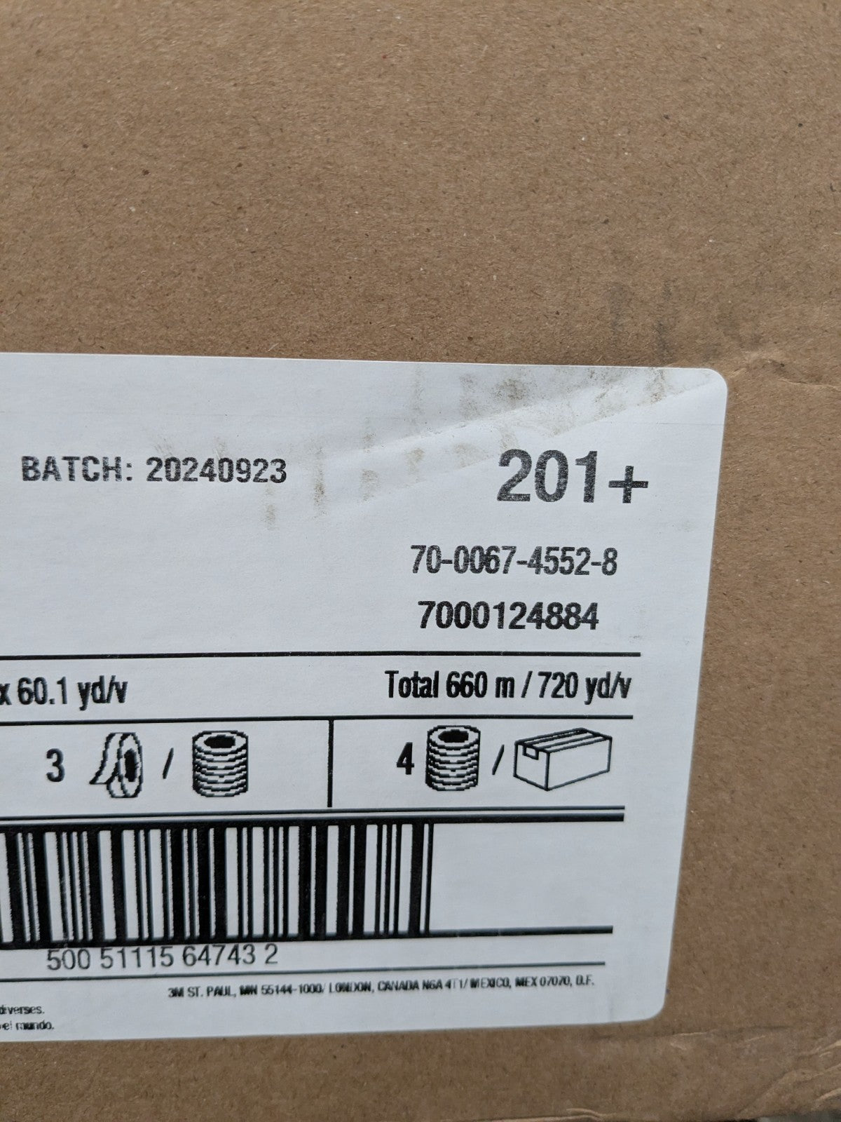 3M Masking Tape: 72 mm W, 60 yd L, 4.4 mil Thick, Tan Case of 12 7000124884