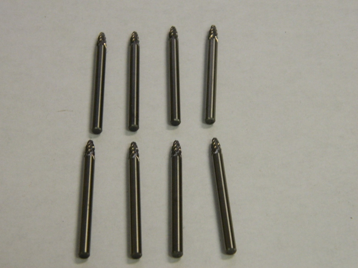 Metal Removal Round Nose Burr 1/8" x 1/8" x 1/4" x 1-1/2" Lo
